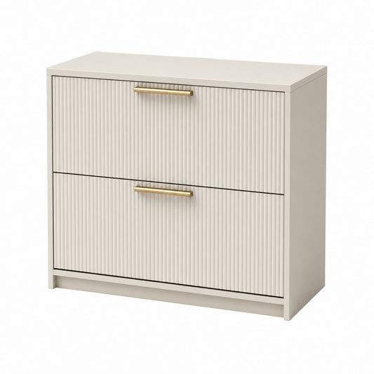 Nachttisch mit 2 Schubladen Beige MDF rechteckig 60 x 40 x 60 cm