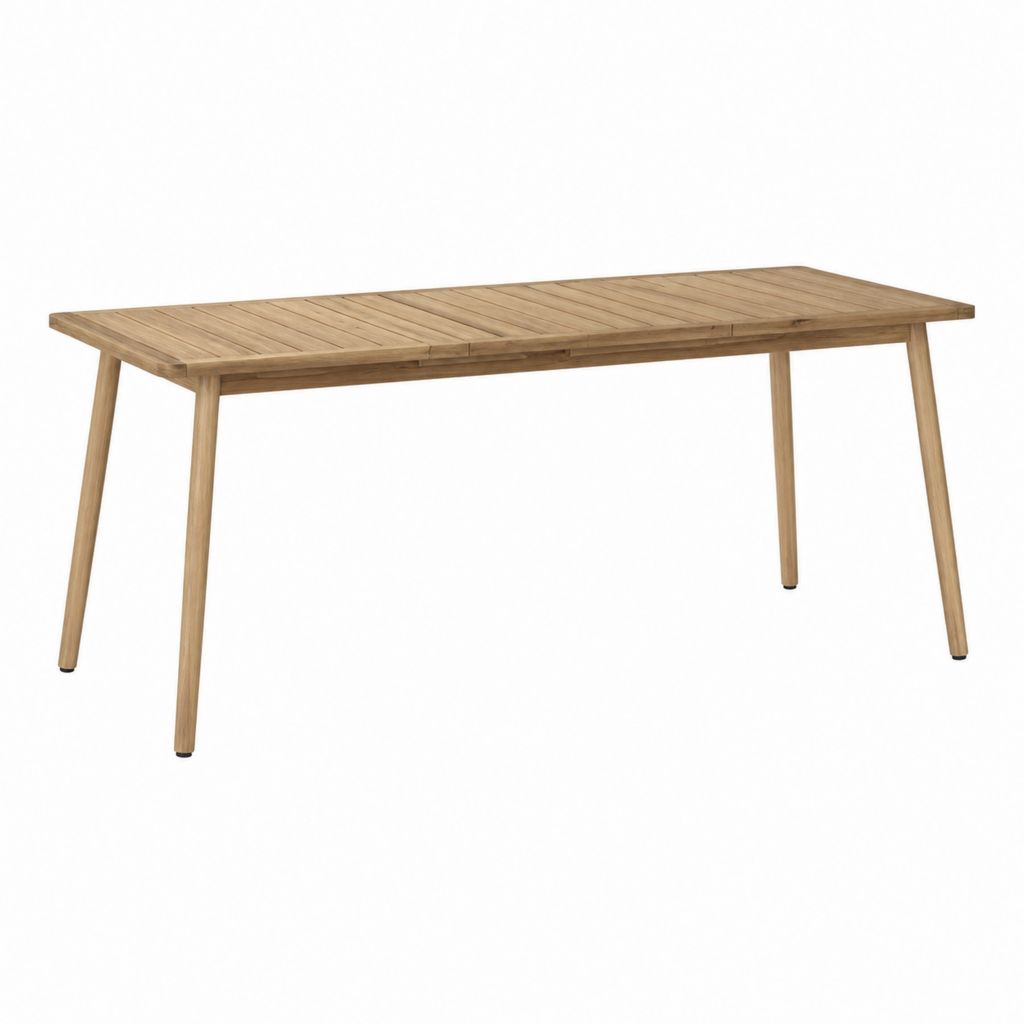 Ausziehbarer Gartentisch Natur aus massivem Akazienholz rechteckig 180/240 x 100 x 75 cm