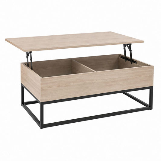 Lift Couchtisch Eiche hell Spanplatte rechteckig mit Stauraum 100 x 50 x 45 cm