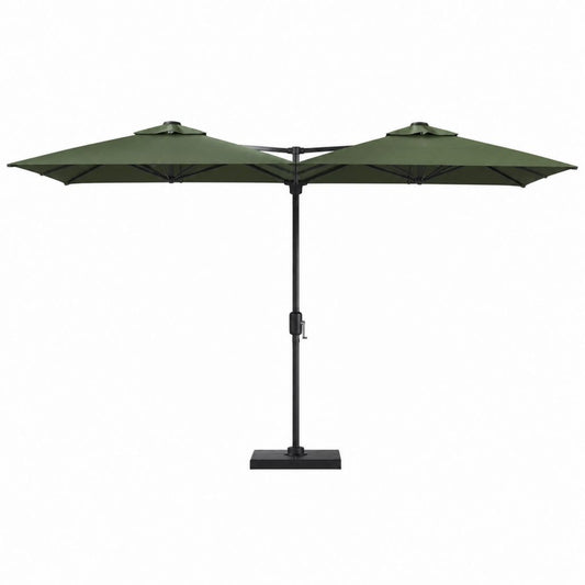 Doppel-Sonnenschirm dunkelgrün aus Polyester und Stahl rechteckig 460 x 270 cm